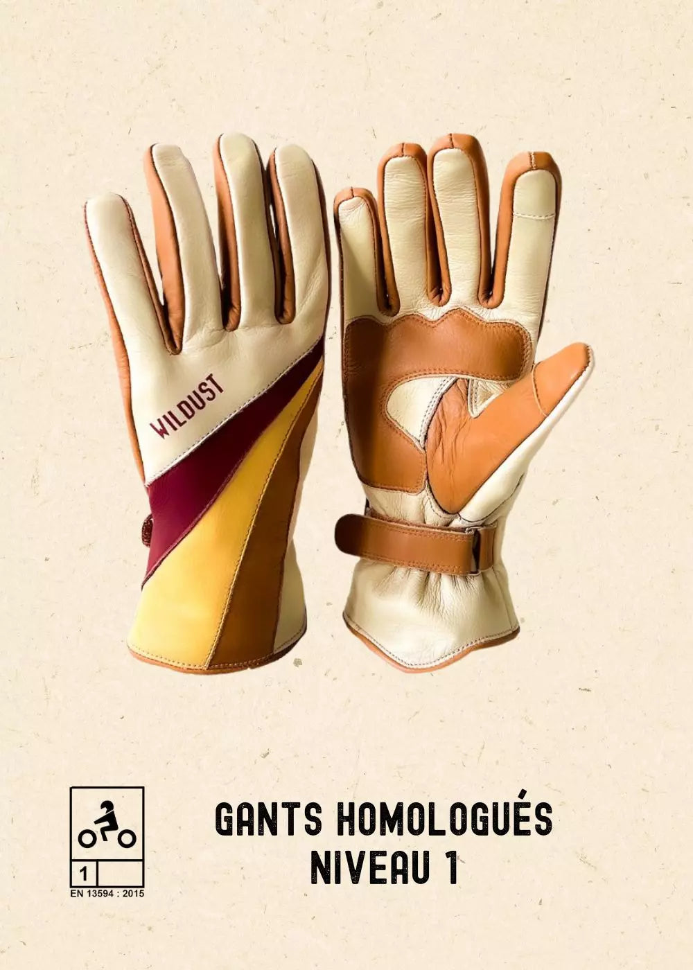 GANTS 70'S STRIPES - camel  -Wild Dust Sisters